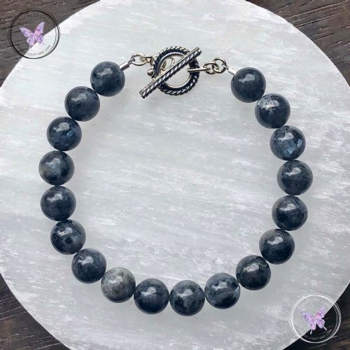 Larvikite Healing Bracelet With Silver Toggle Clasp